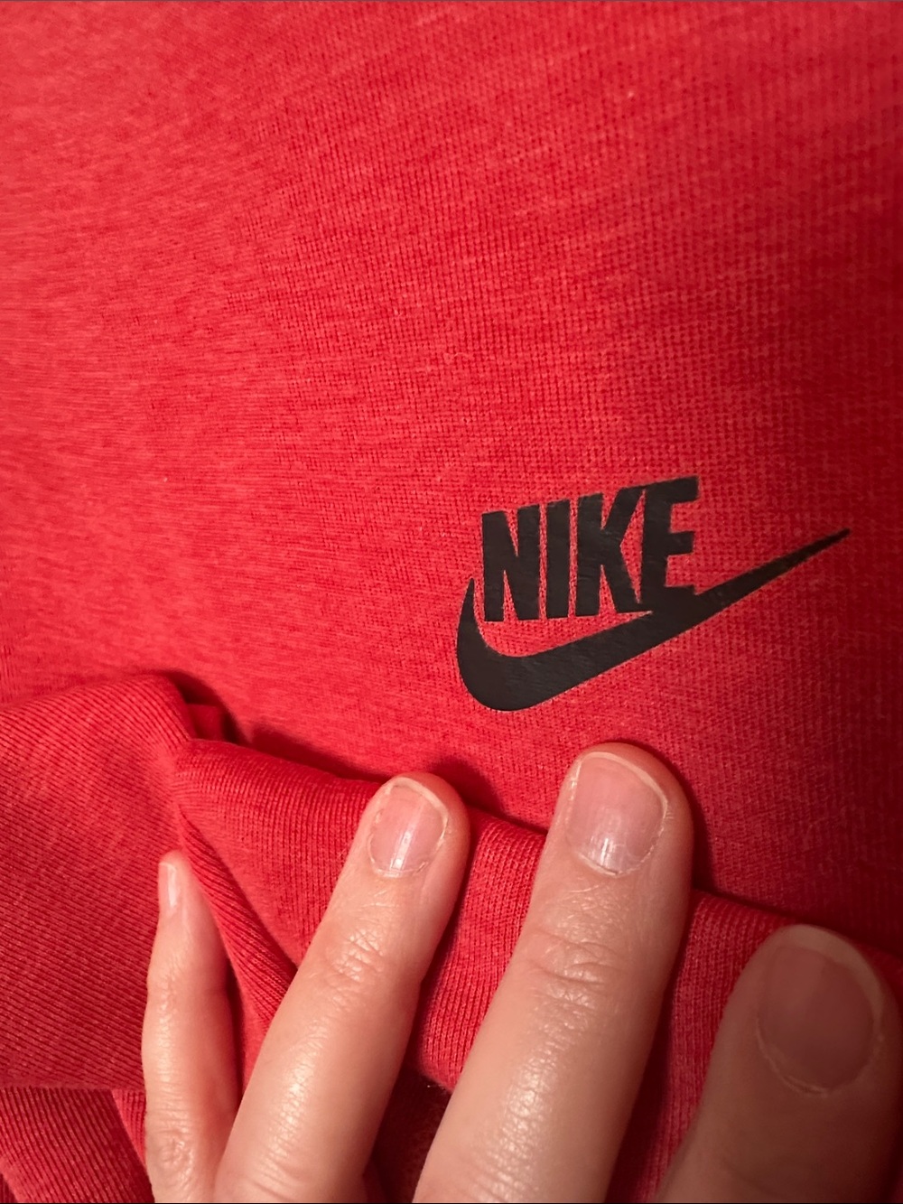 Nike Tech Heather Red Fleece Joggers with Black Trim - Picture 5 of 6